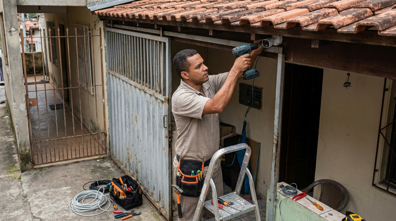 Instalação de Câmera Residencial no Cazeca, Uberlândia‑MG